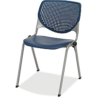 KFI 2300 Kool Series Navy Seat Color - Polypropylene Seat Material - Navy Back Color - Polypropylene, Aluminum Alloy Back Material - Silver, Powder Coated Frame Color - Steel Frame Material - Four-legged Base - Armrest - 1 Each (2300SLP03)