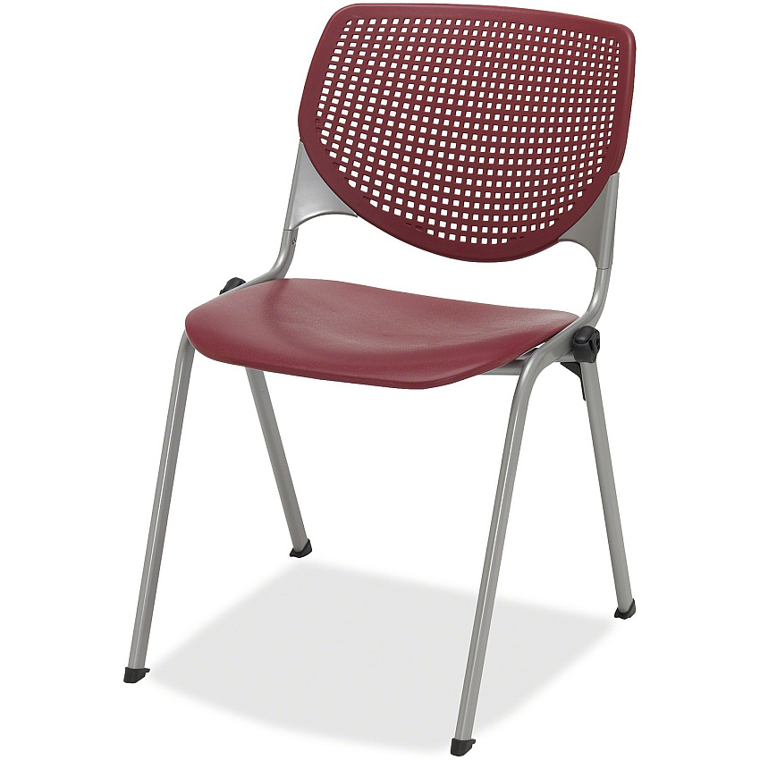 KFI 2300 Kool Series Burgundy Seat Color - Polypropylene Seat Material - Burgundy Back Color - Polypropylene, Aluminum Alloy Back Material - Silver, Powder Coated Frame Color - Steel Frame Material - Four-legged Base - Armrest - 1 Each (2300SLP07)