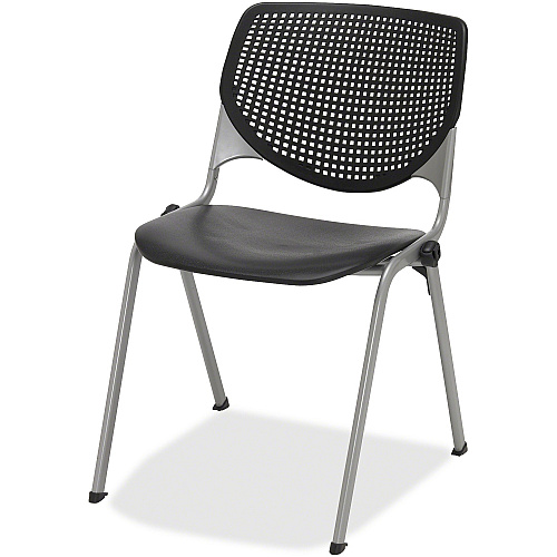 KFI 2300 Kool Series Black Seat Color - Polypropylene Seat Material - Black Back Color - Polypropylene, Aluminum Alloy Back Material - Silver, Powder Coated Frame Color - Steel Frame Material - Four-legged Base - Armrest - 1 Each (2300SLP10)