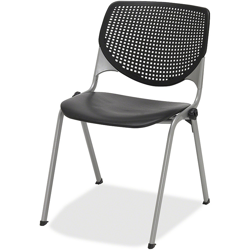 KFI 2300 Kool Series Black Seat Color - Polypropylene Seat Material - Black Back Color - Polypropylene, Aluminum Alloy Back Material - Silver, Powder Coated Frame Color - Steel Frame Material - Four-legged Base - Armrest - 1 Each (2300SLP10)