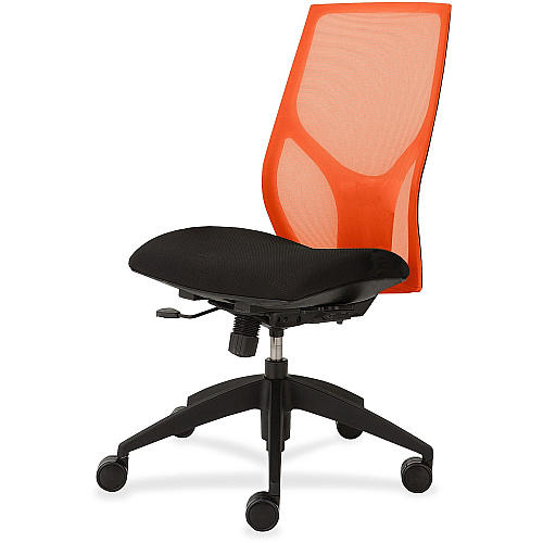 9 to 5 Seating Vault 1460 Armless Task Chair Onyx Seat Color - Orange Back Color - 5-star Base - 1 Each (1460Y100M701)