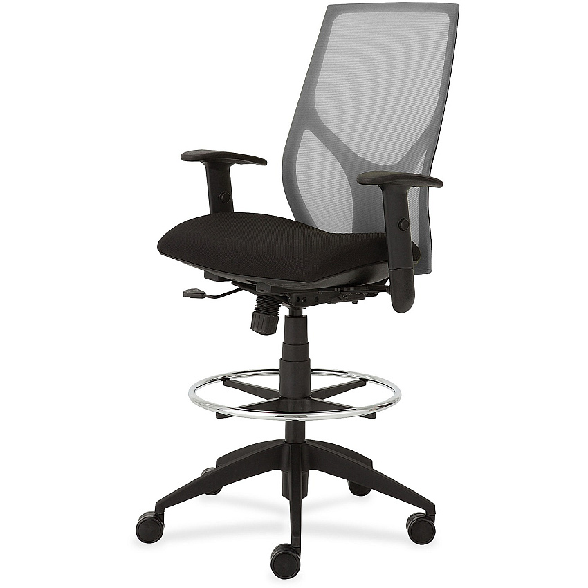 9 to 5 Seating Vault 1468 Task Stool Onyx Seat Color - Gray Back Color - 5-star Base - 1 Each (1468Y1A8M201)
