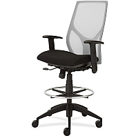 9 to 5 Seating Vault 1468 Task Stool Onyx Seat Color - White Back Color - 5-star Base - 1 Each (1468Y1A8M301)