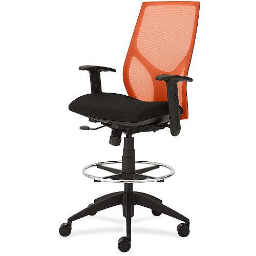 9 to 5 Seating Vault 1468 Task Stool Onyx Seat Color - Orange Back Color - 5-star Base - 1 Each (1468Y1A8M701)