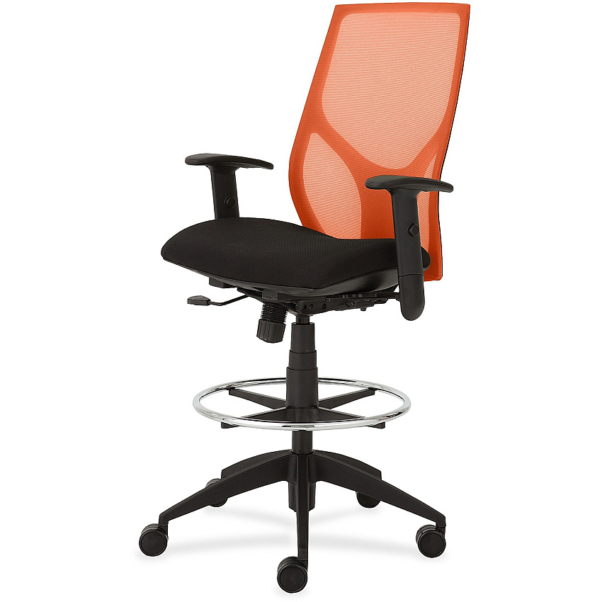 9 to 5 Seating Vault 1468 Task Stool Onyx Seat Color - Orange Back Color - 5-star Base - 1 Each (1468Y1A8M701)
