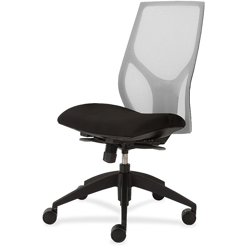 9 to 5 Seating Vault 1460 Armless Task Chair Onyx Seat Color - White Back Color - 5-star Base - 1 Each (1460Y300M301)