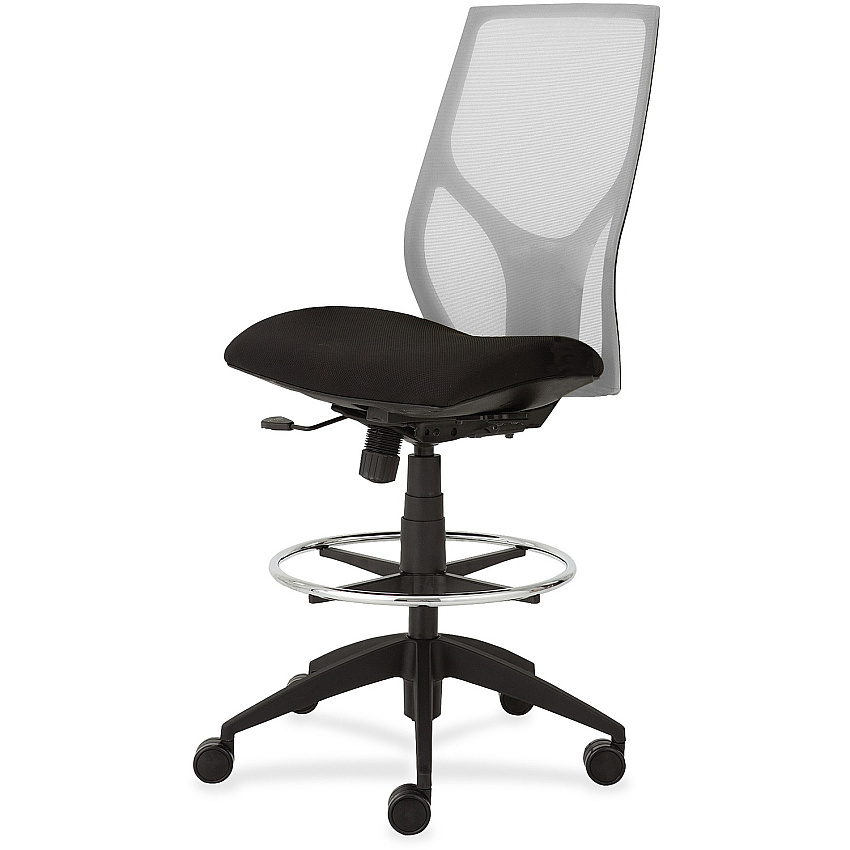 9 to 5 Seating Vault 1468 Armless Task Stool Onyx Seat Color - White Back Color - 5-star Base - 1 Each (1468Y100M301)
