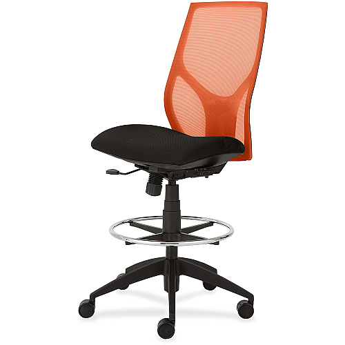 9 to 5 Seating Vault 1468 Armless Task Stool Onyx Seat Color - Orange Back Color - 5-star Base - 1 Each (1468Y100M701)