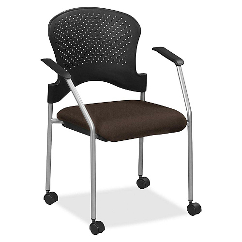 Eurotech breeze FS8270 Stacking Chair Fudge Seat Color - Fabric Seat Material - Fudge Back Color - Gray Frame Color - Steel Frame Material - Four-legged Base - Forte Fudge - 1 Each (FS827041)