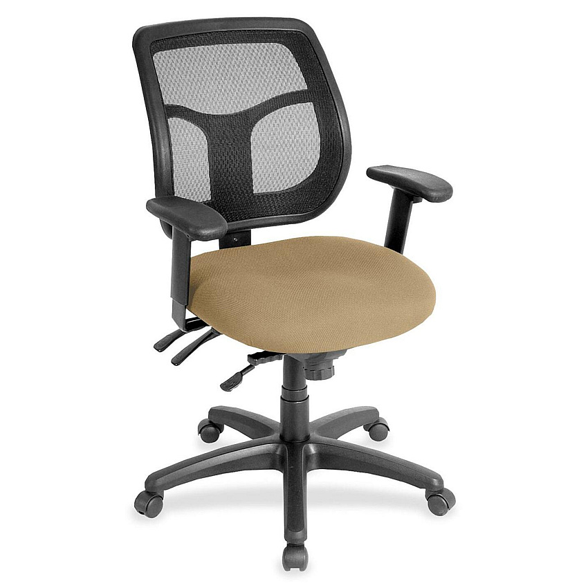 Eurotech Apollo MFT9450 Task Chair Beige Seat Color - Fabric Seat Material - Black Back Color - Black Frame Color - 5-star Base - Perfection Beige - 1 Each (MFT94562)