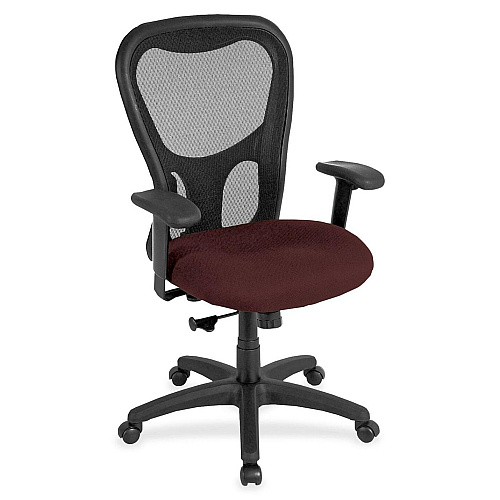 Eurotech Apollo Synchro High Back Chair Burgundy Seat Color - Fabric Seat Material - 5-star Base - Perfection Burgundy - 1 Each (MM950064)