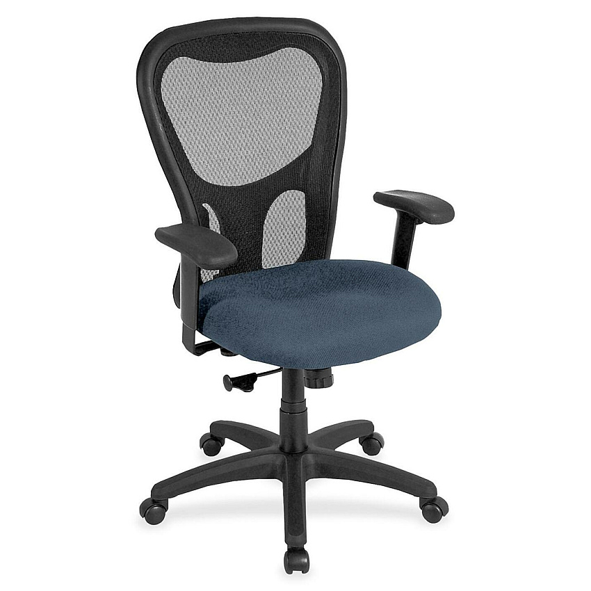 Eurotech Apollo Synchro High Back Chair Chesapeake Seat Color - Fabric Seat Material - 5-star Base - Shire Chesapeake - 1 Each (MM950084)