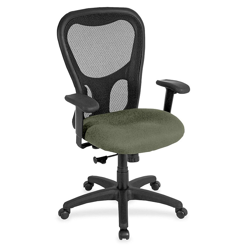 Eurotech Apollo Synchro High Back Chair Sage Seat Color - Fabric Seat Material - 5-star Base - Shire Sage - 1 Each (MM950085)