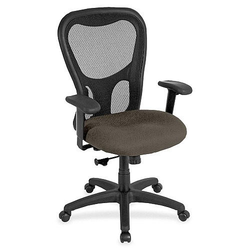 Eurotech Apollo Synchro High Back Chair Stonewall Seat Color - Fabric Seat Material - 5-star Base - Shire Stonewall - 1 Each (MM950086)