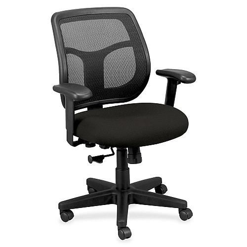Eurotech apollo Mesh Mid-back Chair Black Seat Color - Fabric Seat Material - 5-star Base - Perfection Black - 1 Each (MT940063)
