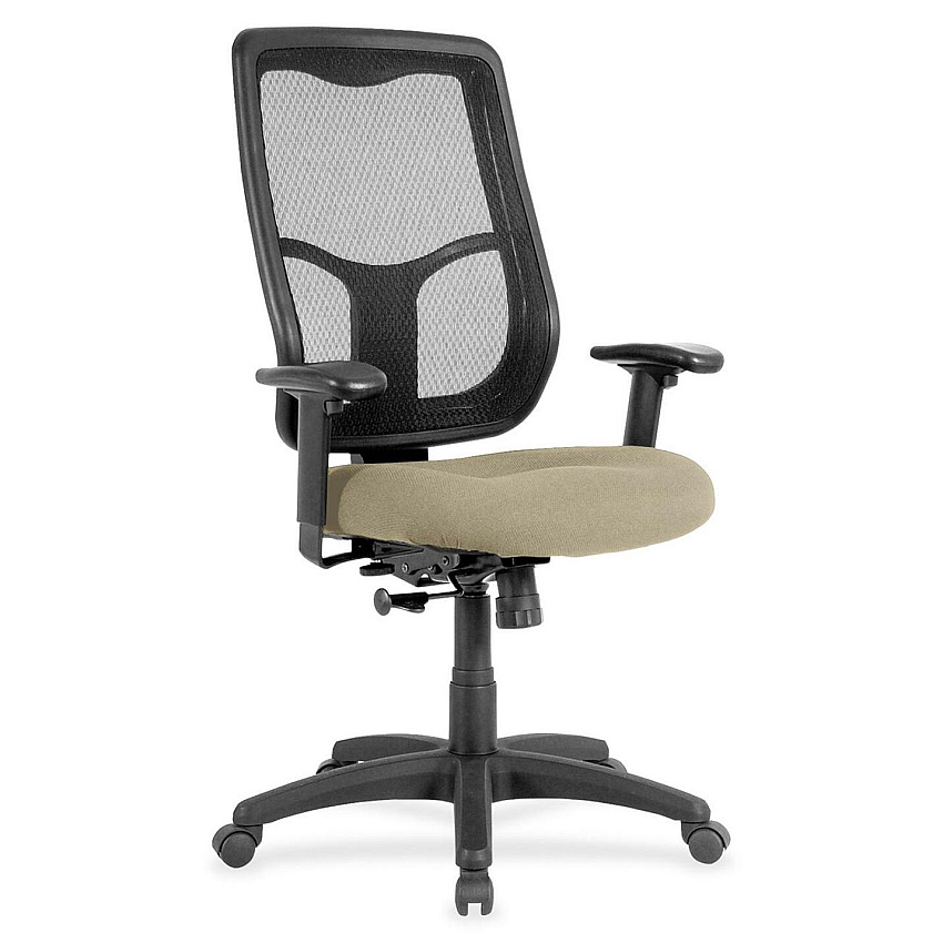 Eurotech Apollo High Back Synchro Task Chair Pumice Seat Color - Fabric Seat Material - 5-star Base - Forte Pumice - 1 Each (MTHB9445)