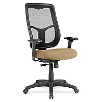 Eurotech Apollo High Back Synchro Task Chair Beige Seat Color - Fabric Seat Material - Black Frame Color - 5-star Base - Perfection Beige - 1 Each (MTHB9462)