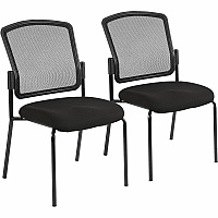 Eurotech Dakota 2 7014 Guest Chair Black Seat Color - Fabric Seat Material - Steel Frame Material - Four-legged Base - Perfection Black - 2 / Carton (701463)