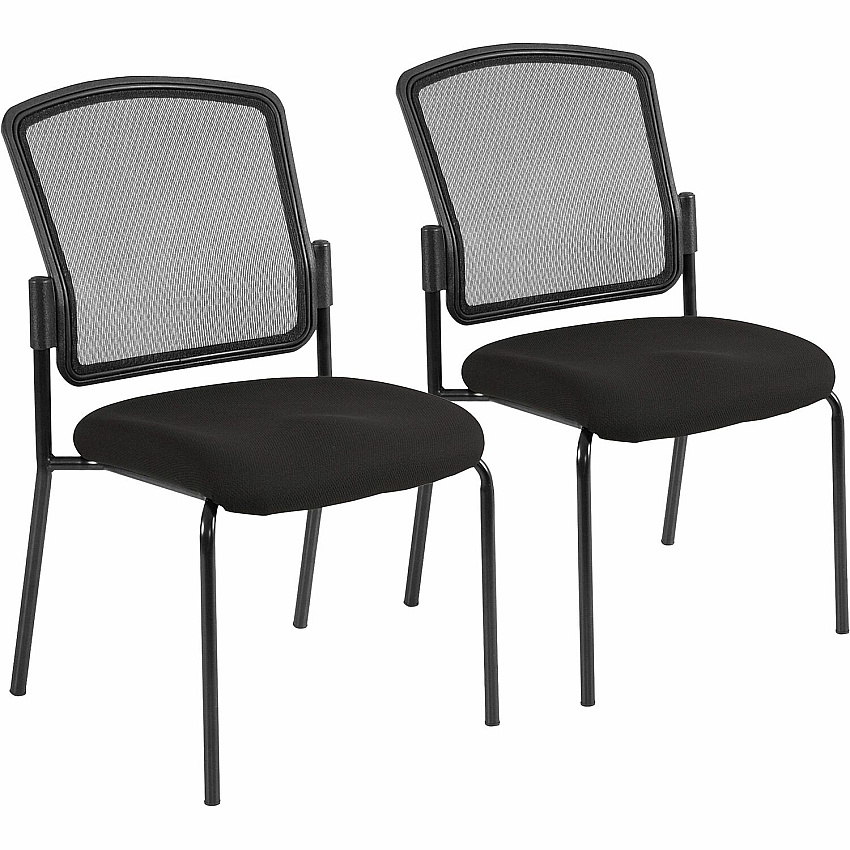 Eurotech Dakota 2 7014 Guest Chair Black Seat Color - Fabric Seat Material - Steel Frame Material - Four-legged Base - Perfection Black - 2 / Carton (701463)