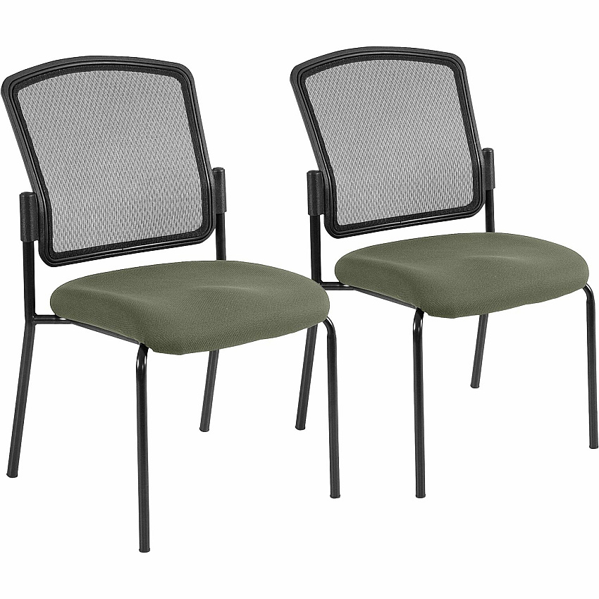 Eurotech Dakota 2 Guest Chair Sage Seat Color - Fabric Seat Material - Steel Frame Material - Four-legged Base - Shire Sage - 2 / Carton (701485)