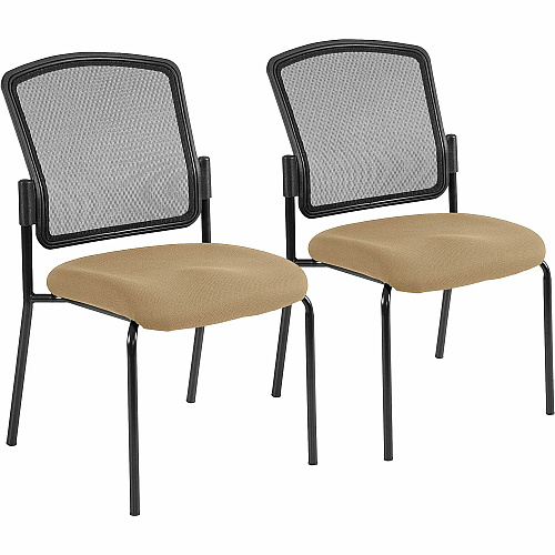 Eurotech Dakota 2 Guest Chair Beige Seat Color - Fabric Seat Material - Black Back Color - Black Frame Color - Steel Frame Material - Four-legged Base - Perfection Beige - 2 / Carton (701462)