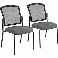Eurotech Dakota 2 7014 Guest Chair Fog Seat Color - Fabric Seat Material - Steel Frame Material - Four-legged Base - Expo Fog - 2 / Carton (701432)