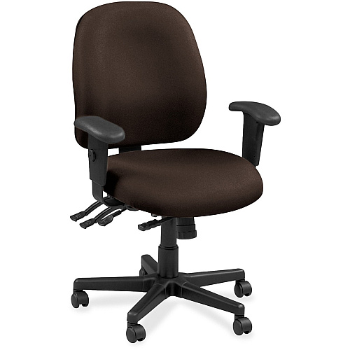 Eurotech 4x4 49802A Task Chair Fudge Seat Color - Leather Seat Material - Fudge Back Color - Leather Back Material - 5-star Base - Forte Fudge - 1 Each (4980241)
