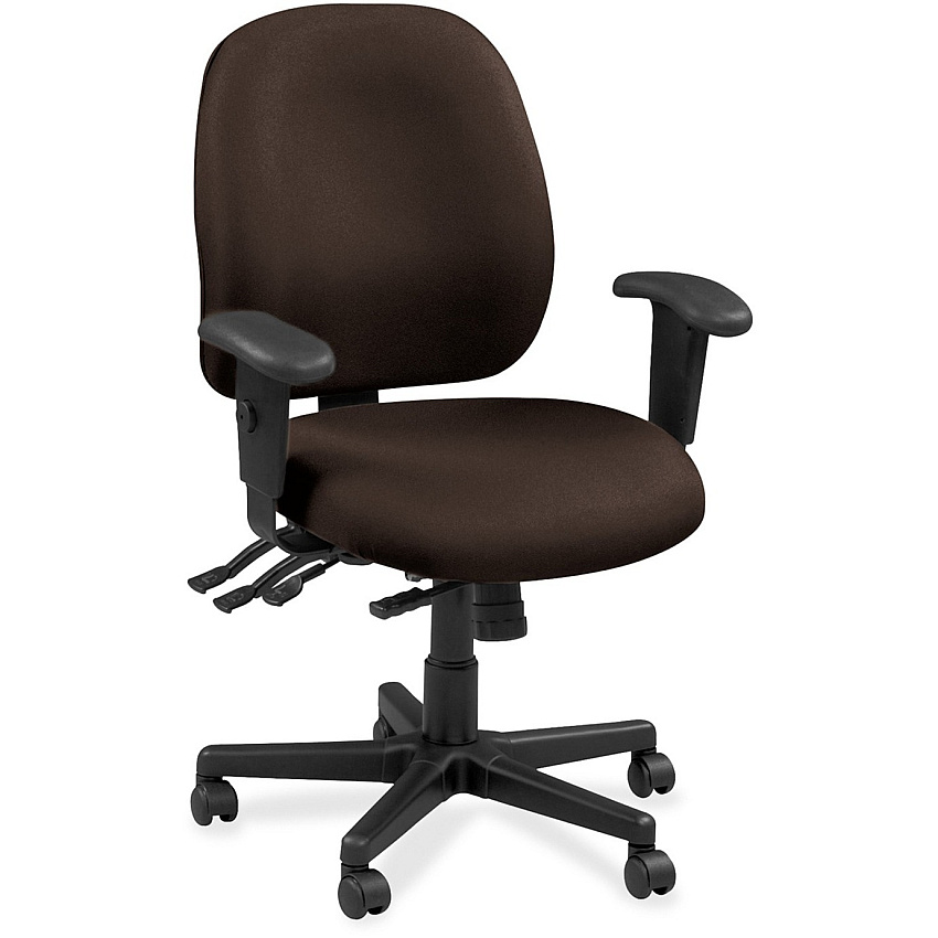 Eurotech 4x4 49802A Task Chair Fudge Seat Color - Leather Seat Material - Fudge Back Color - Leather Back Material - 5-star Base - Forte Fudge - 1 Each (4980241)