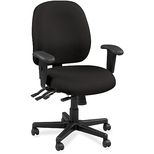 Eurotech 4x4 49802A Task Chair Black Seat Color - Leather Seat Material - Black Back Color - Leather Back Material - 5-star Base - Perfection Black - 1 Each (4980263)