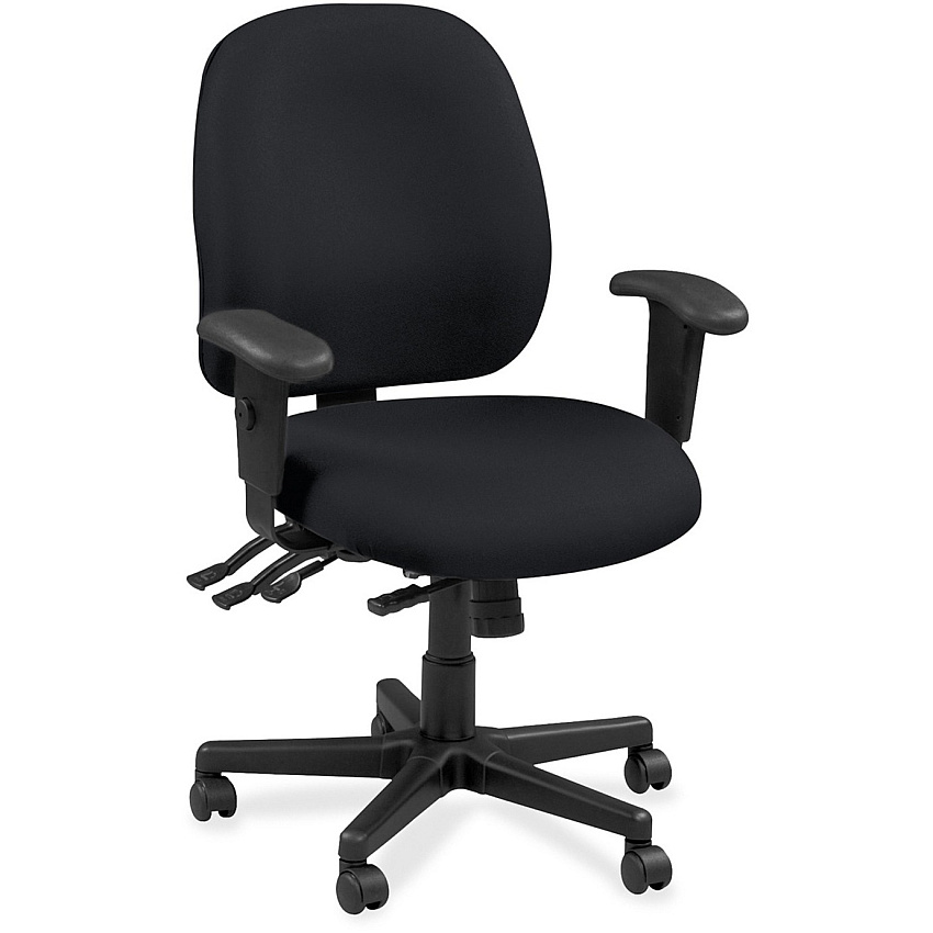Eurotech 4x4 49802A Task Chair Ebony Seat Color - Fabric Seat Material - Ebony Back Color - Leather Back Material - 5-star Base - Insight Ebony - 1 Each (4980249)