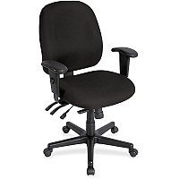 Eurotech 4x4 Task Chair Black Seat Color - Fabric Seat Material - Black Back Color - Fabric Back Material - 5-star Base - Perfection Black - 1 Each (498SL63)