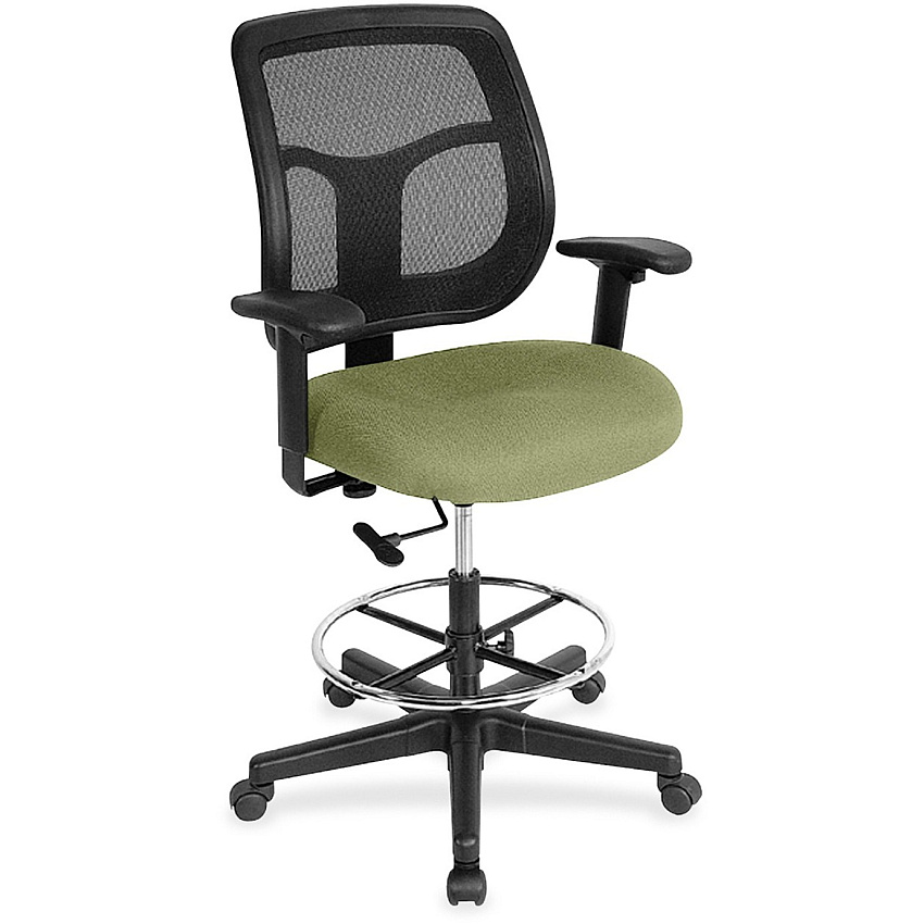 Eurotech Apollo DFT9800 Drafting Stool Cress Seat Color - Fabric Seat Material - 5-star Base - Fuse Cress - 1 Each (DFT9848)