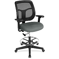 Eurotech Apollo DFT9800 Drafting Stool Fog Seat Color - Fabric Seat Material - 5-star Base - Expo Fog - 1 Each (DFT9832)