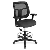 Eurotech Apollo DFT9800 Drafting Stool Charcoal Fabric Seat - 5-star Base - 1 Each (DFT9896)