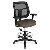 Eurotech Apollo DFT9800 Drafting Stool Stonewall Seat Color - Fabric Seat Material - 5-star Base - Shire Stonewall - 1 Each (DFT9886)
