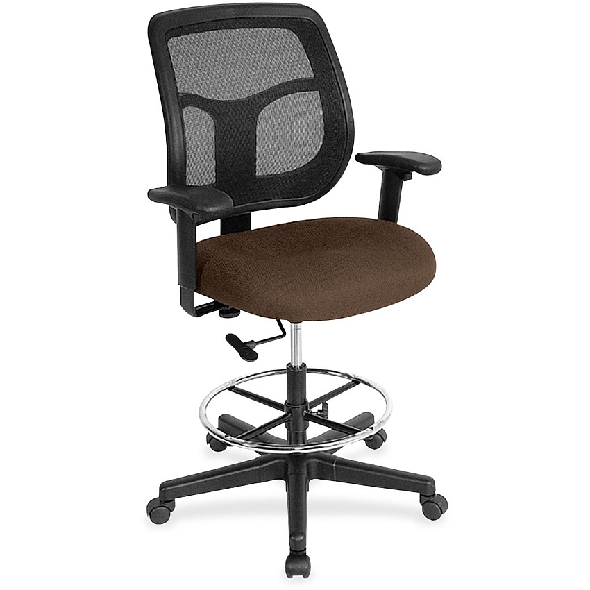 Eurotech Apollo DFT9800 Drafting Stool Mudslide Seat Color - Fabric Seat Material - 5-star Base - Canyon Mudslide - 1 Each (DFT9828)