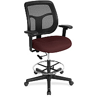 Eurotech Apollo DFT9800 Drafting Stool Burgundy Seat Color - Fabric Seat Material - 5-star Base - Perfection Burgundy - 1 Each (DFT9864)