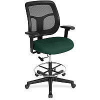 Eurotech Apollo DFT9800 Drafting Stool Forest Seat Color - Fabric Seat Material - 5-star Base - Insight Forest - 1 Each (DFT9850)