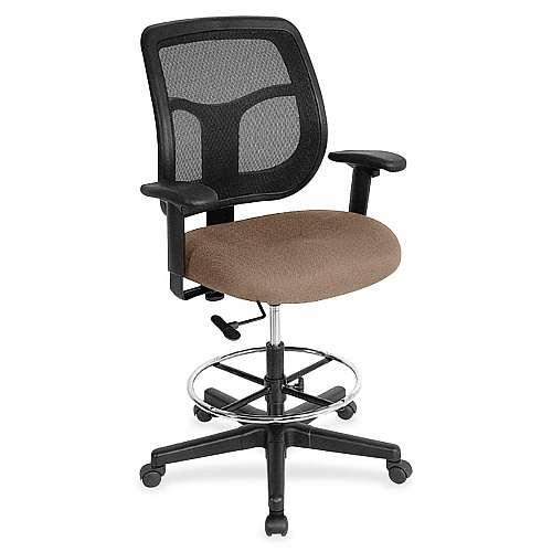 Eurotech Apollo DFT9800 Drafting Stool Malted Seat Color - Fabric Seat Material - 5-star Base - Fuse Malted - 1 Each (DFT9803)