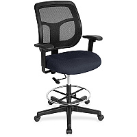 Eurotech Apollo DFT9800 Drafting Stool Navy Seat Color - Fabric Seat Material - 5-star Base - Perfection Navy - 1 Each (DFT9866)