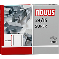 Novus 23/15 Super Heavy Duty Staples 19/32" Leg - Silver - Steel - 1000 / Carton (0420044)