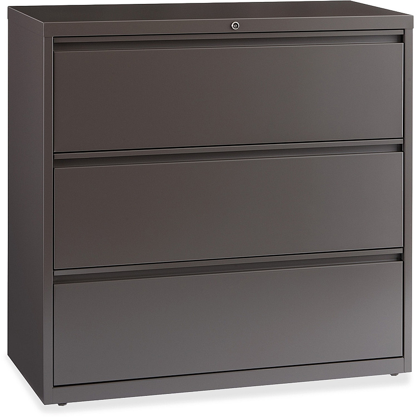 Lorell Fortress Series Lateral File 42" Width x 18.6" Depth x 40.3" Height - 3 x Drawer(s) for File - A4, Legal, Letter - Lateral - Magnetic Label Holder, Locking Drawer, Pull-out Drawer, Ball Bearing Slide, Reinforced Base, Adjustable Glide, L (LLR60476)