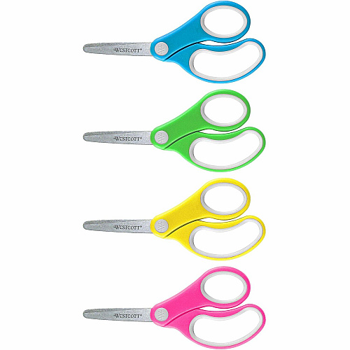 Westcott Soft Handle 5" Blunt Kids Value Scissors 5" Overall Length - Left/Right - Stainless Steel - Blunted Tip - Assorted - 1 Each (14726)