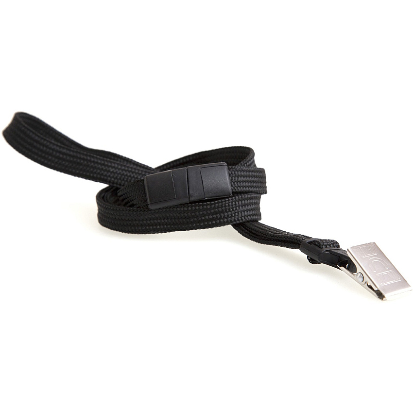 SICURIX Safety Breakaway Lanyard Clasp Attachment - 36" Length - Black - Nylon, Steel - 12 / Pack (65524)