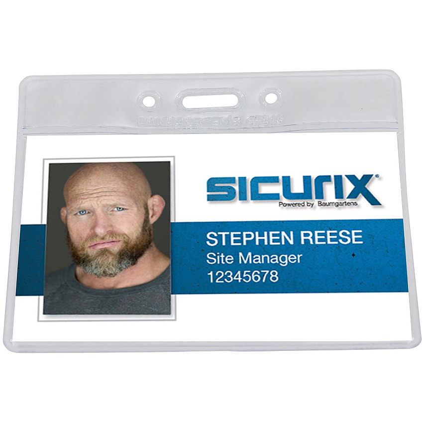 SICURIX Vinyl Punched ID Badge Holders - Horizontal Horizontal - 2.5" Height x 3.5" Width - Vinyl - Clear - 50 / Pack (67815)
