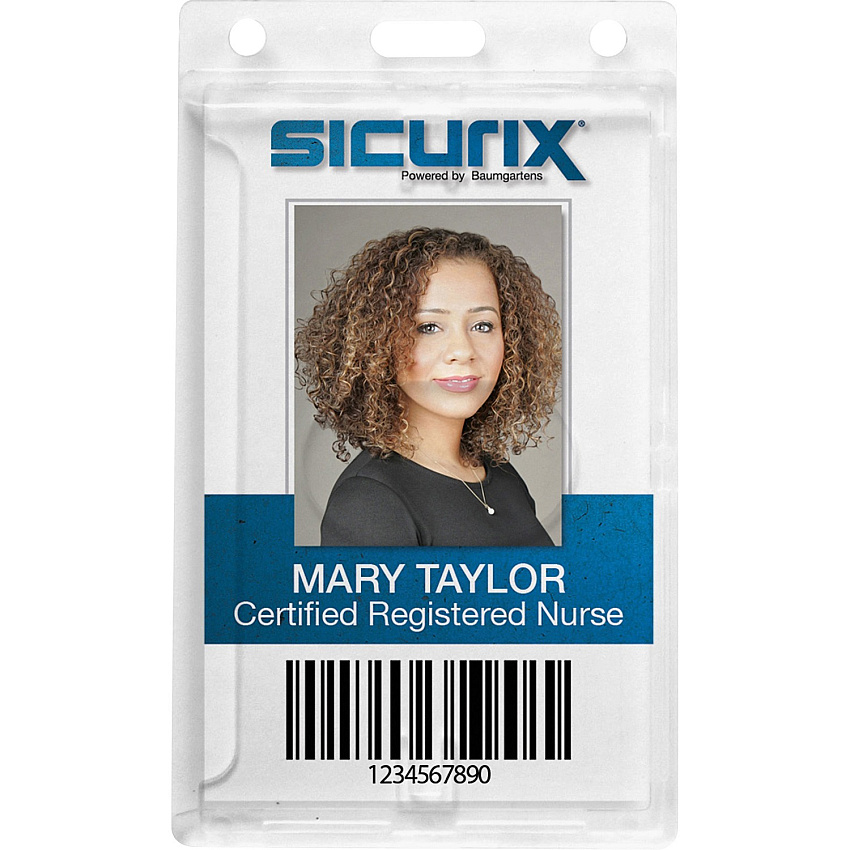 SICURIX Rigid PC ID Badge Dispensers with Thumb Slot - Vertical Support 2.50" x 3.50" Media - Vertical - Polycarbonate - Clear - Thumb Cut - 25 / Pack (68140)