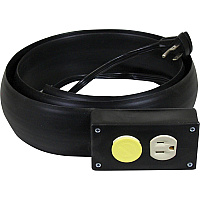 C-Line Lay-Flat Power Extension / Cord Cover 16 Gauge - 125 V AC / 13 A - Black - 10 ft Cord Length - 1 Each (79101)