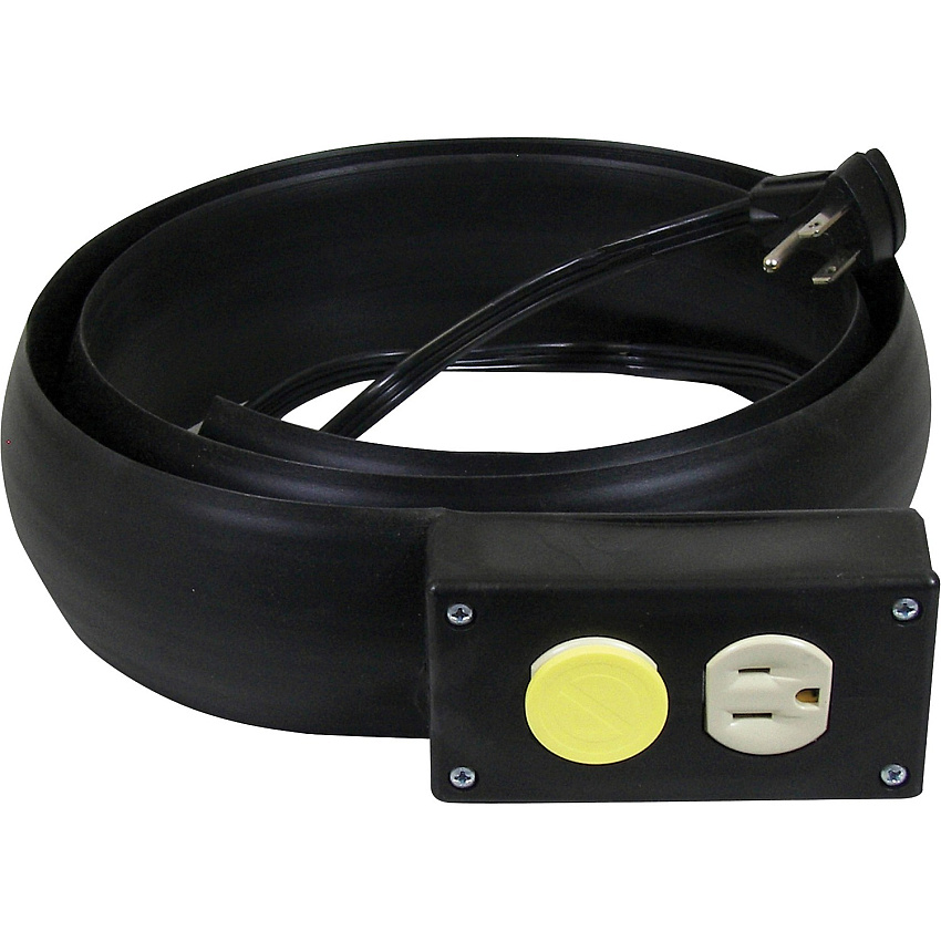 C-Line Lay-Flat Power Extension / Cord Cover 16 Gauge - 125 V AC / 13 A - Black - 10 ft Cord Length - 1 Each (79101)