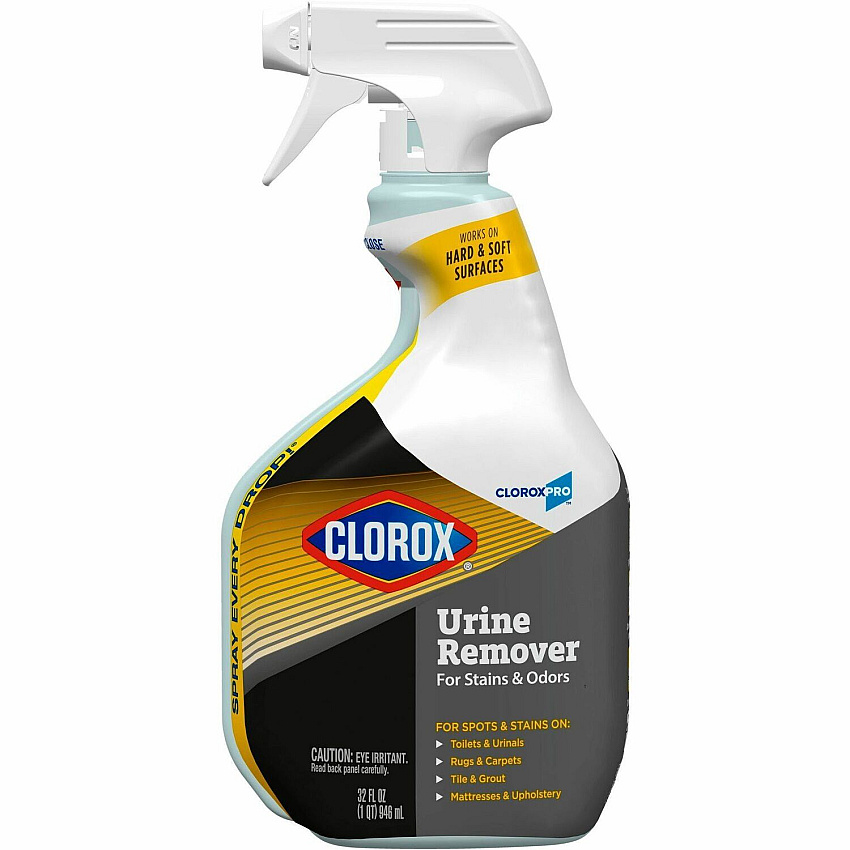 CloroxPro&trade; Urine Remover for Stains and Odors Spray For Multipurpose - 32 fl oz (1 quart) - Recommended For: Urine Remover, Odor Remover, Stain Remover - Absorbent, Soft - White - 1 Each (31036)