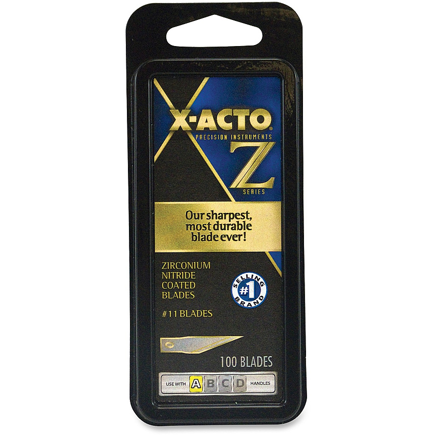 X-Acto Z-Series Knife No.11 Fine Point Blades #11 - Self-sharpening - Gold - 100 / Box (XZ611)